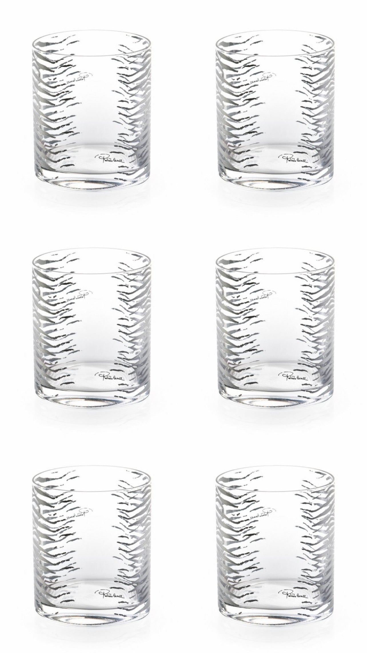 ROBERTO CAVALLI - BICCHIERE OLD FASHION PLATIN /PLATIN OLD FASHION GLASS - SET 6 PZ